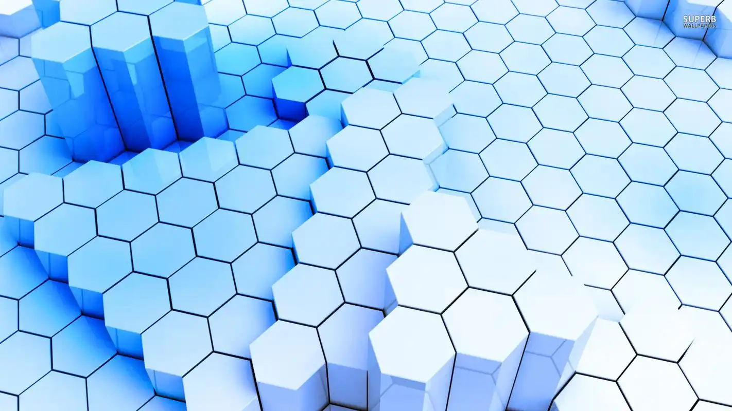 六边形立体3d宽屏桌面壁纸