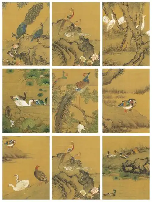 中国传统文化百鸟朝凤图国宝绘画工艺