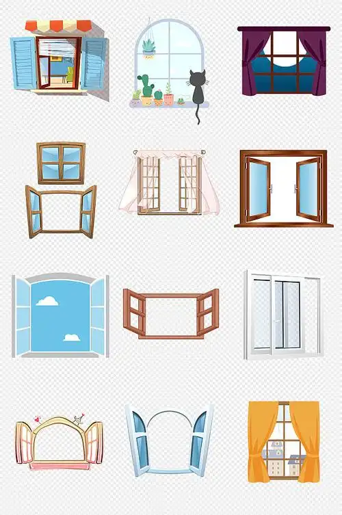 可爱卡通窗户png免抠素材