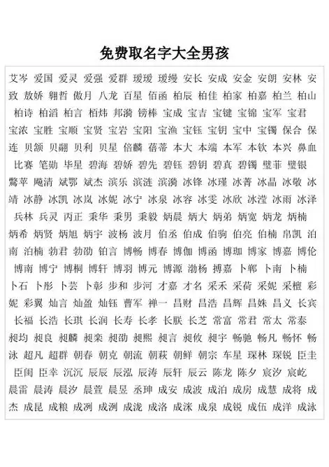 免费取名字大全男孩| 艾岑 爱国 爱灵 爱强 爱群 瑷瑷 瑷缦 安长 安成