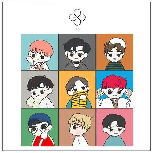 求exo欧巴们这九张照片的漫画版,谢谢