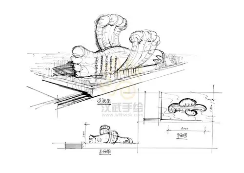 景观雕塑设计线稿草图分享_中国考研手绘同盟-站酷zcool