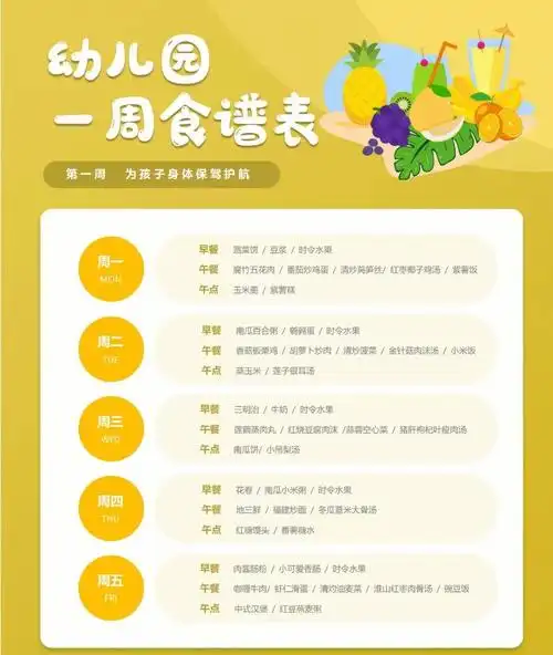 蒙氏幼儿园食谱