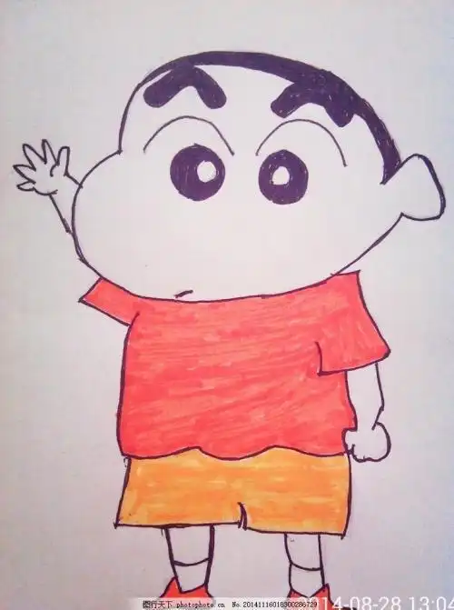 蜡笔卡通带色简笔画