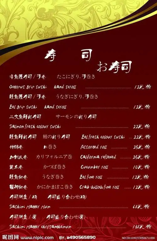 寿司菜单源文件