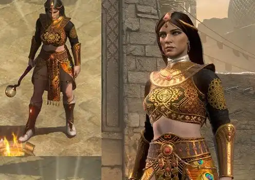 暗黑破坏神2重制版法师性感黑金铠甲形象mod