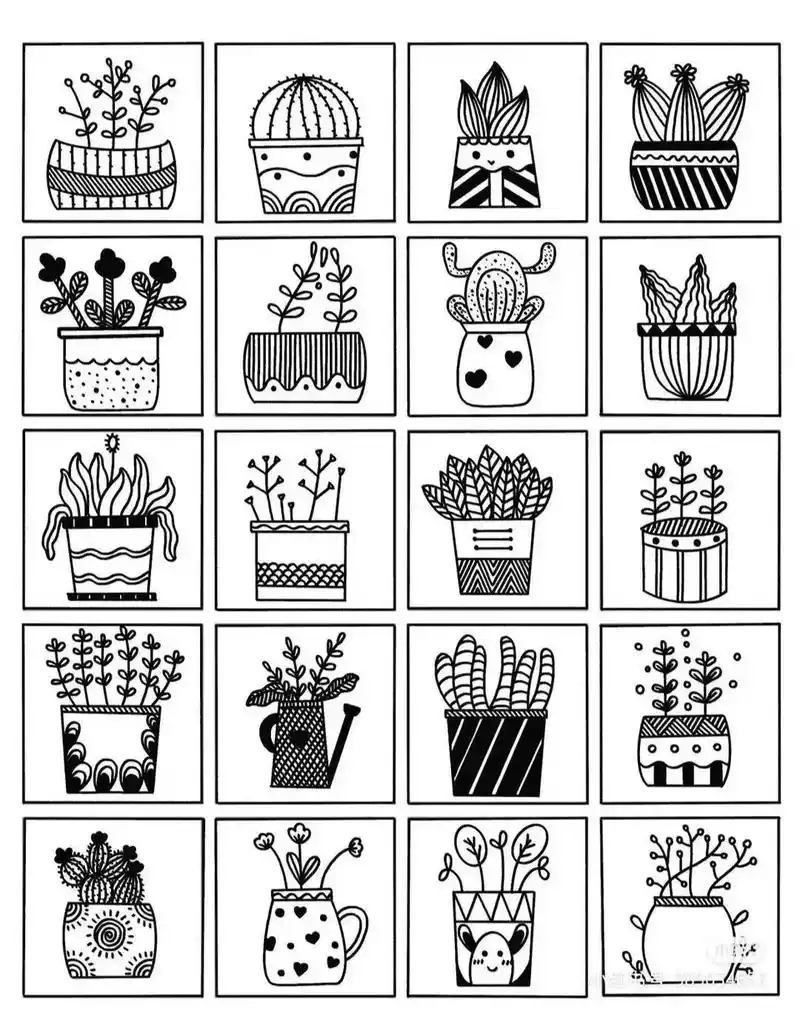 简笔画小盆栽来喽,快学起来!#图文伙伴计划 #零基础学画画  - 抖音