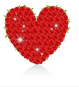 情人节玫瑰花爱心矢量