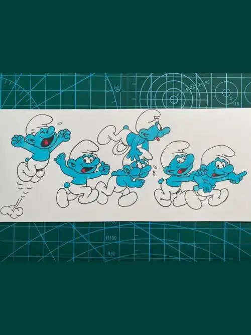 蓝精灵线稿步骤上色简单