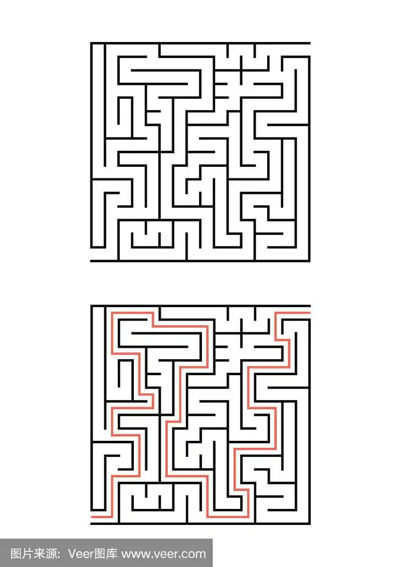 迷宫游戏,绘画插图,正方形,平坦的,矢量