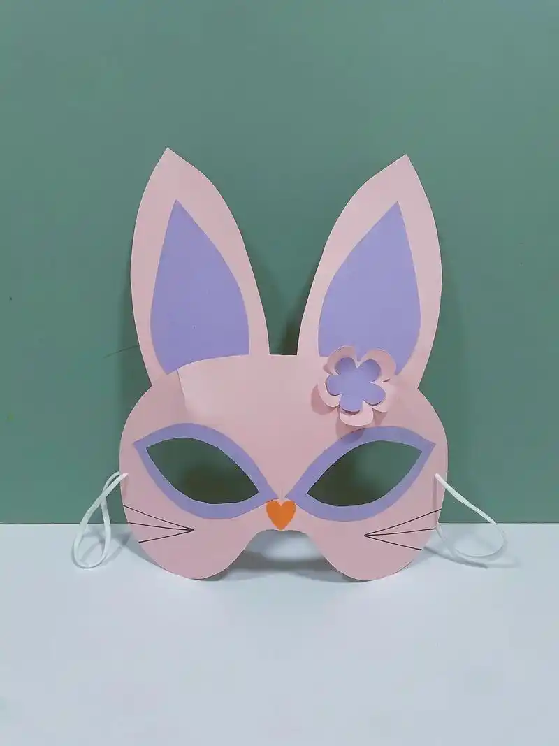 小兔子派对面具#亲子手工 #手工diy #自制玩具 #手工  - 抖音
