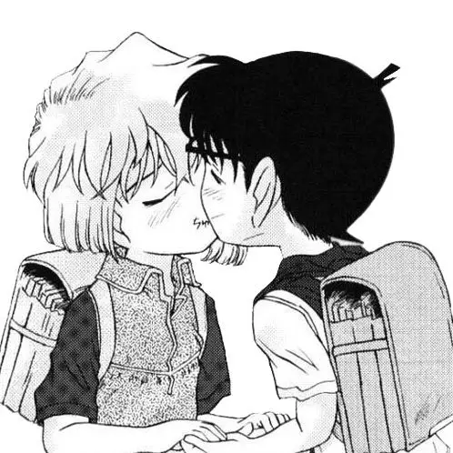 求柯南和灰原哀kiss图,要大点的