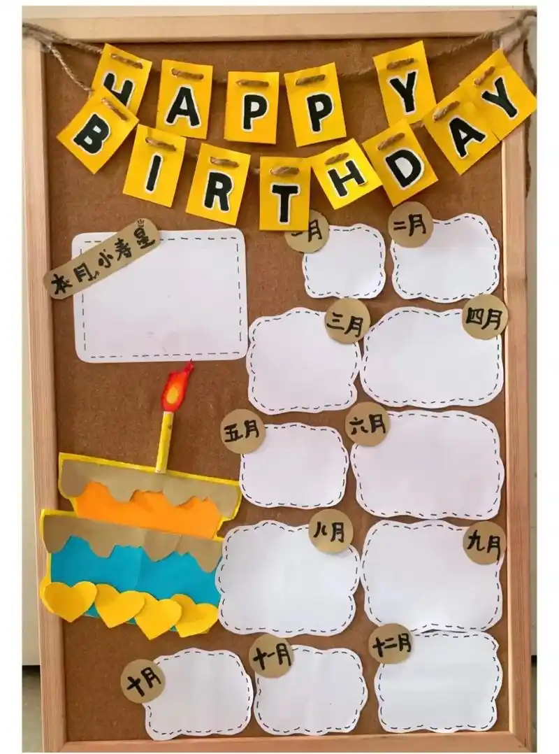 生日墙布置.幼儿园生日墙#幼师必备 #生日 #幼儿园墙面设计 - 抖音