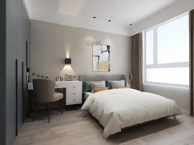 咖色卧室墙面,让卧室显得更舒适而安然.