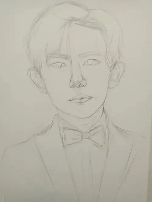 素描头像易烊千玺