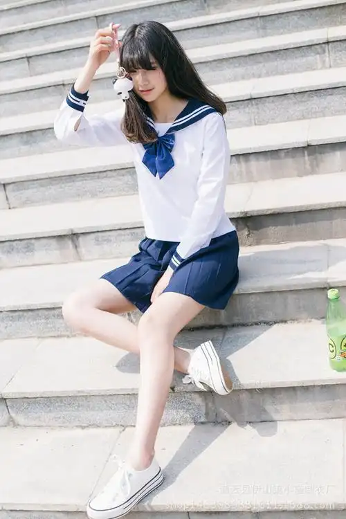 日本长袖学生装女水手服班服日系校服学院风jk制服套装一件代发
