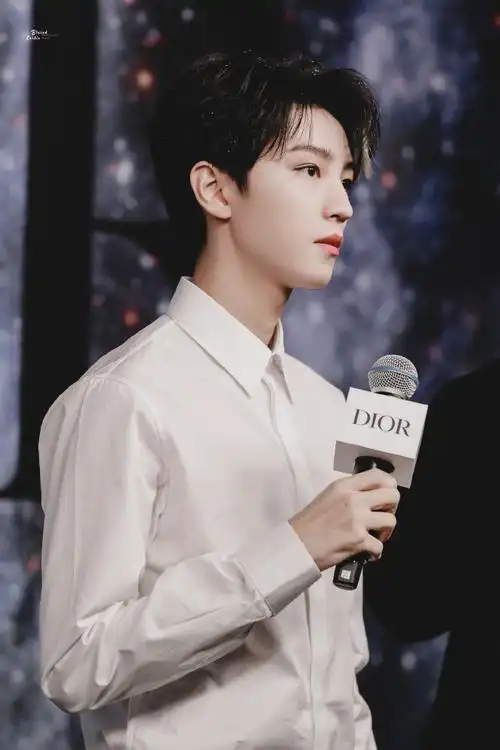 迪奥品牌大使王俊凯##王俊凯白衬衫配挑染刘海