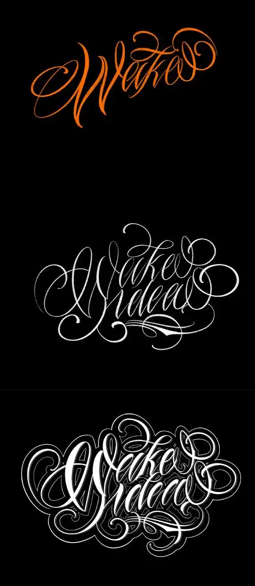 赤诚/英文奇卡诺花体字设计