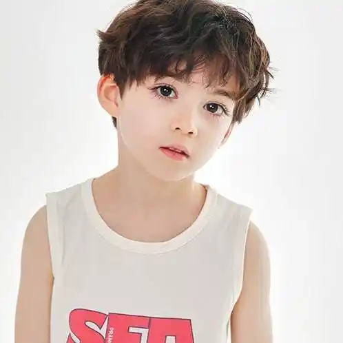 假发男儿童假发短发自然黑学生头拍照写真修脸齐刘海发型整顶发套 深