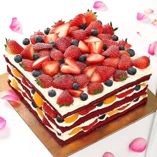 草莓裸蛋糕水果盛宴生日聚会郑州洛阳南宁西安蛋糕同城配送速递