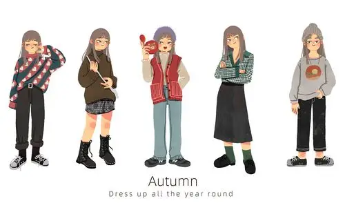 【穿搭插画】一年四季穿搭插画