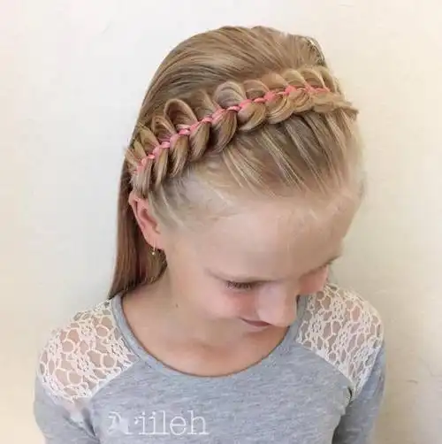 分钟美上天咯~丝带儿编发造型05谁说优雅只属于大人,小公主们盘好头发