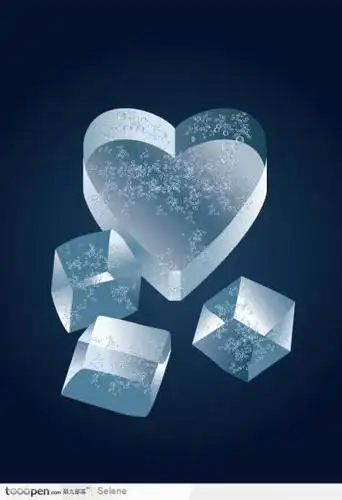 水晶透明立体质感心形