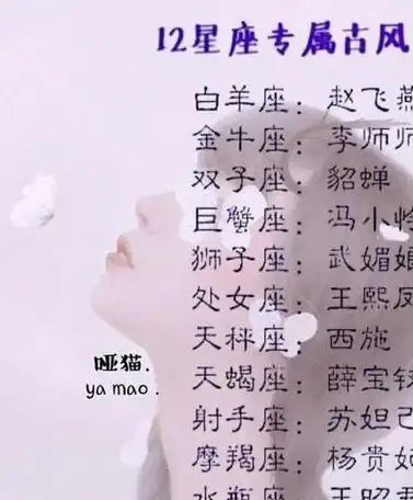 十二星座的专属古风美女是?如何看对你是不是真爱?如何摆脱挫折