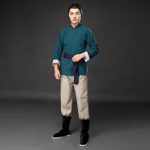 棉麻汉服剧组群演路人平民老百姓古装演出服店小二民族服装