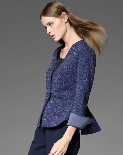 深灰蓝色通勤百搭长袖外套