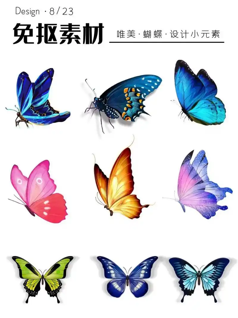 266766款蝴蝶装饰元素97png免抠设计素材 嗨喽,艾瑞巴蒂 小伙伴