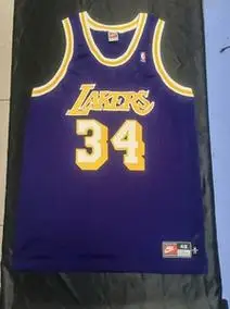 耐克洛杉矶湖人紫色复古奥尼尔球员版au球衣,尺码48,长89_阿里巴巴找