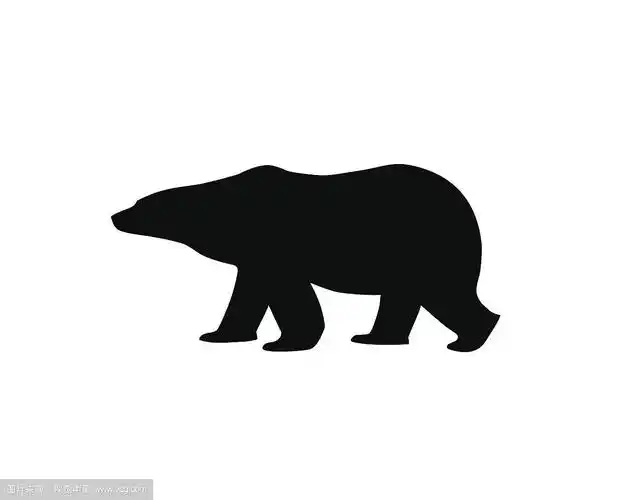 北极熊的侧面剪影