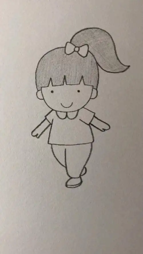 画美丽又可爱的马尾辫女孩
