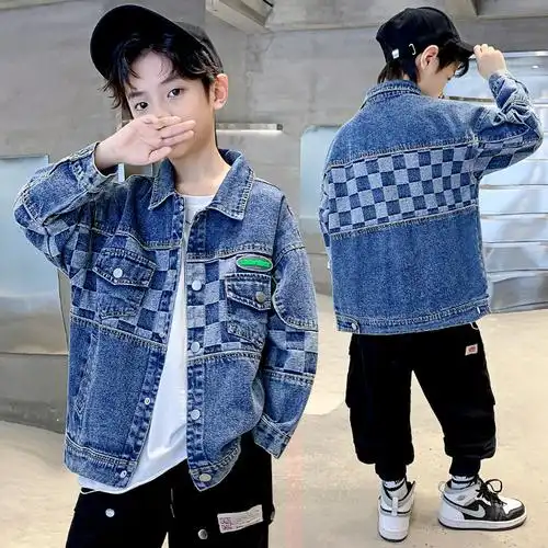 男童夹克男孩12岁十一上衣牛仔春秋韩版中帅气普通外套
