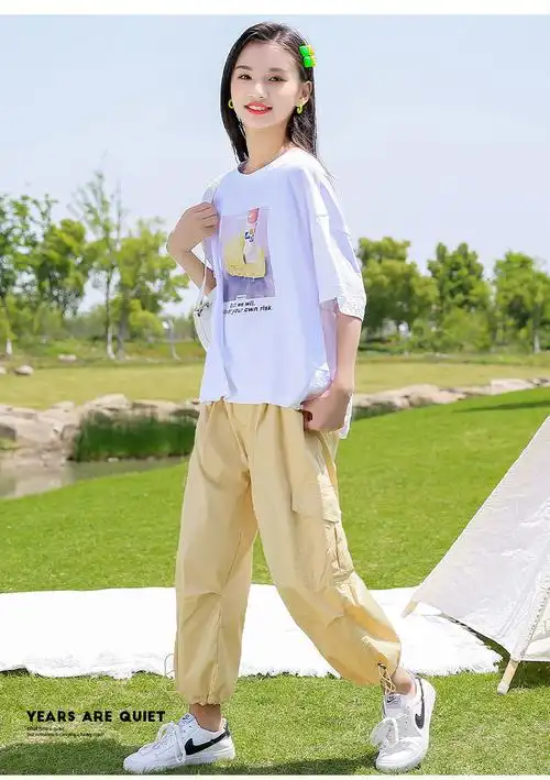 雾绡女孩子衣服女大童套装13到15岁夏季短袖套休闲中大童夏装女童2022