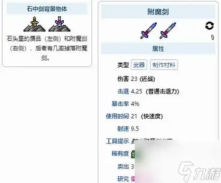 泰拉瑞亚怎么获得附魔剑