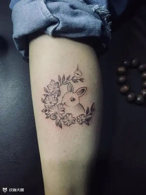 兔子清新_纹身图案手稿图片_耀的纹身作品集
