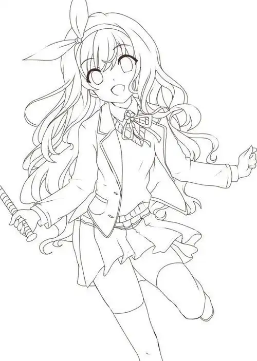 求如下图中样子的卡通人物图画- -,不要有色彩的.就是有黑色线条的.