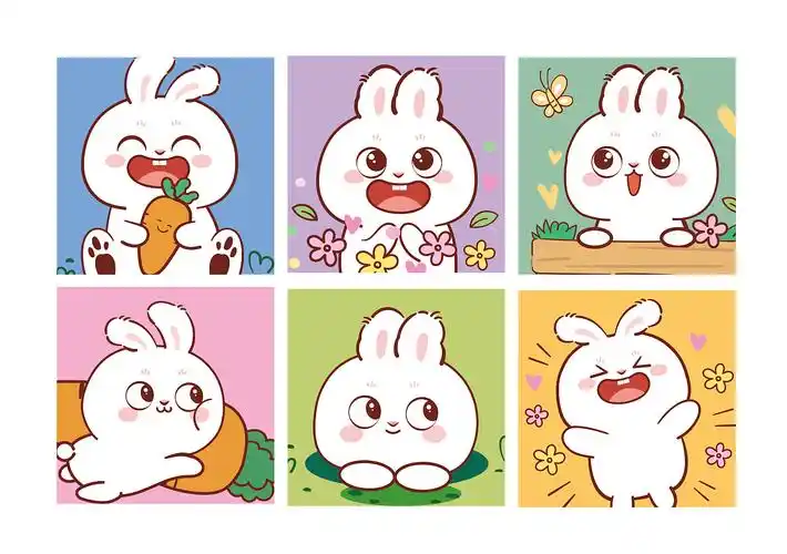 兔子萌 小萌大萌 兔年卡通形象ip插画原创可爱生肖兔