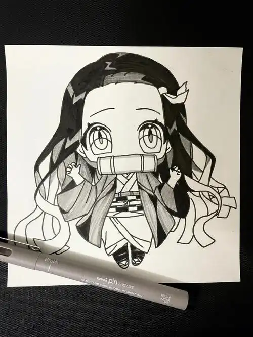 97分享我的绘画教程 非专业哦97临摹的是《鬼灭之刃》祢豆子(谁能