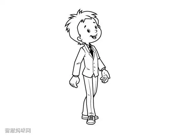 西装的小人简笔画的简笔画画法穿西装的男人简笔画穿西装的男人的简笔