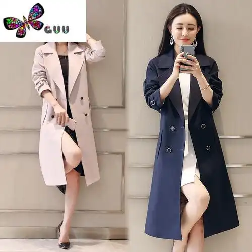 语娄中长款风衣外套女装2023年新款高端过膝今年流行大衣加厚外套