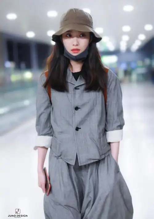 倪妮明星同款渔夫帽女ins日系盆帽春秋季遮阳帽休闲百搭纯棉盆帽军