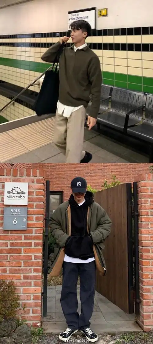 style|笑起来有些神似朴叙俊的韩国男生简约休闲气质的秋季男友穿搭