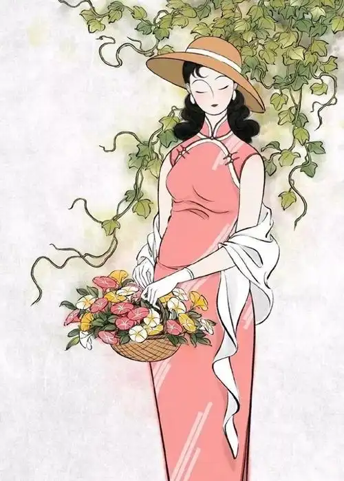 一组民国旗袍美人