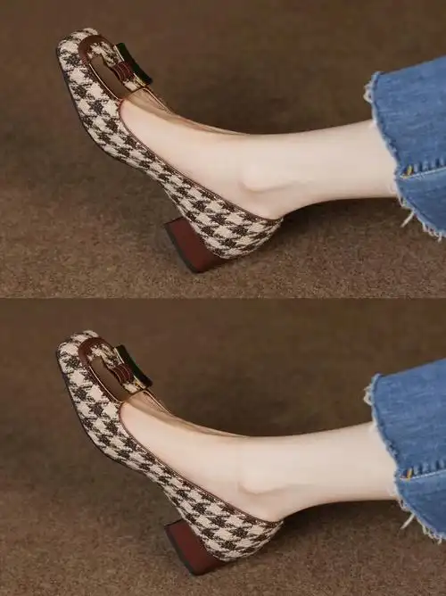 忍不住分享75小众复古粗跟单鞋巨舒服06