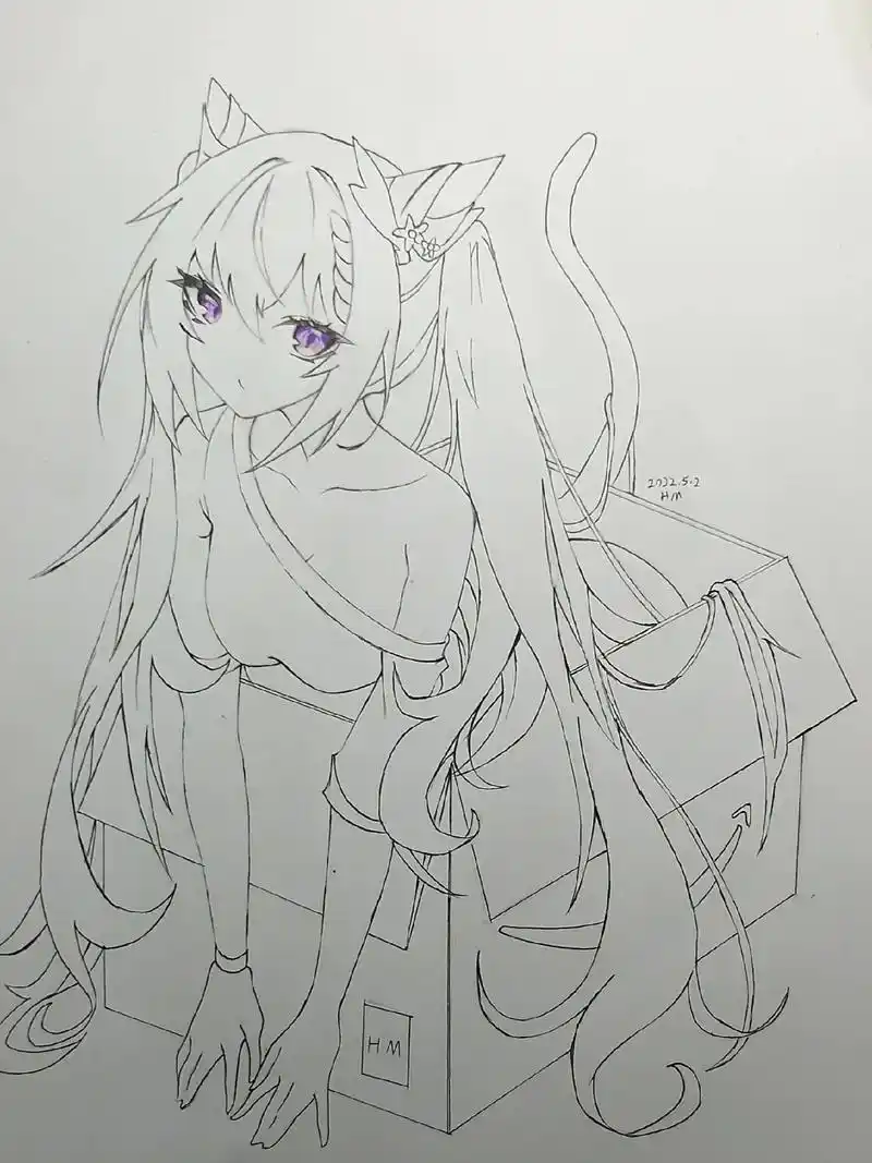 还没画完让我水个进度#原神 #二次元 #手绘 #绘画 #马克 - 抖音