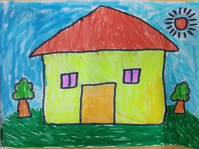 长兴湖小学2009班美术课——漂亮的房子