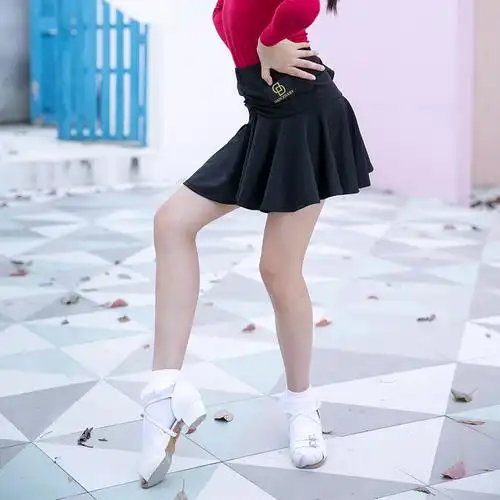 裙子dancebaby拉丁舞练功半身裙女儿童短裙舞蹈跳舞拉丁舞下装